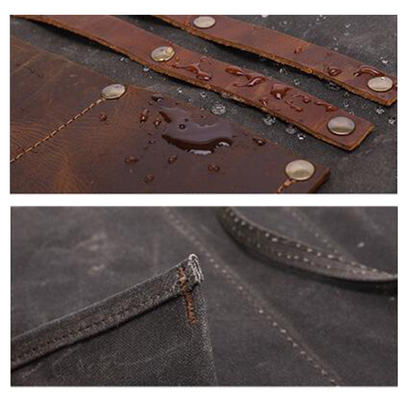 Waxed Canvas Gardening Apron Multifunction Craftsman Apron Retro Waterproof Apron YD5790
