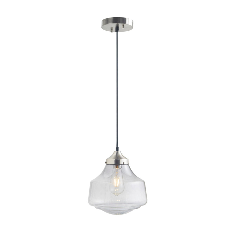 Smoke Grey Bell-Shaped Glass Pendant Light | Antique Brass Ceiling Mount, Modern Kitchen Hanging Fixture