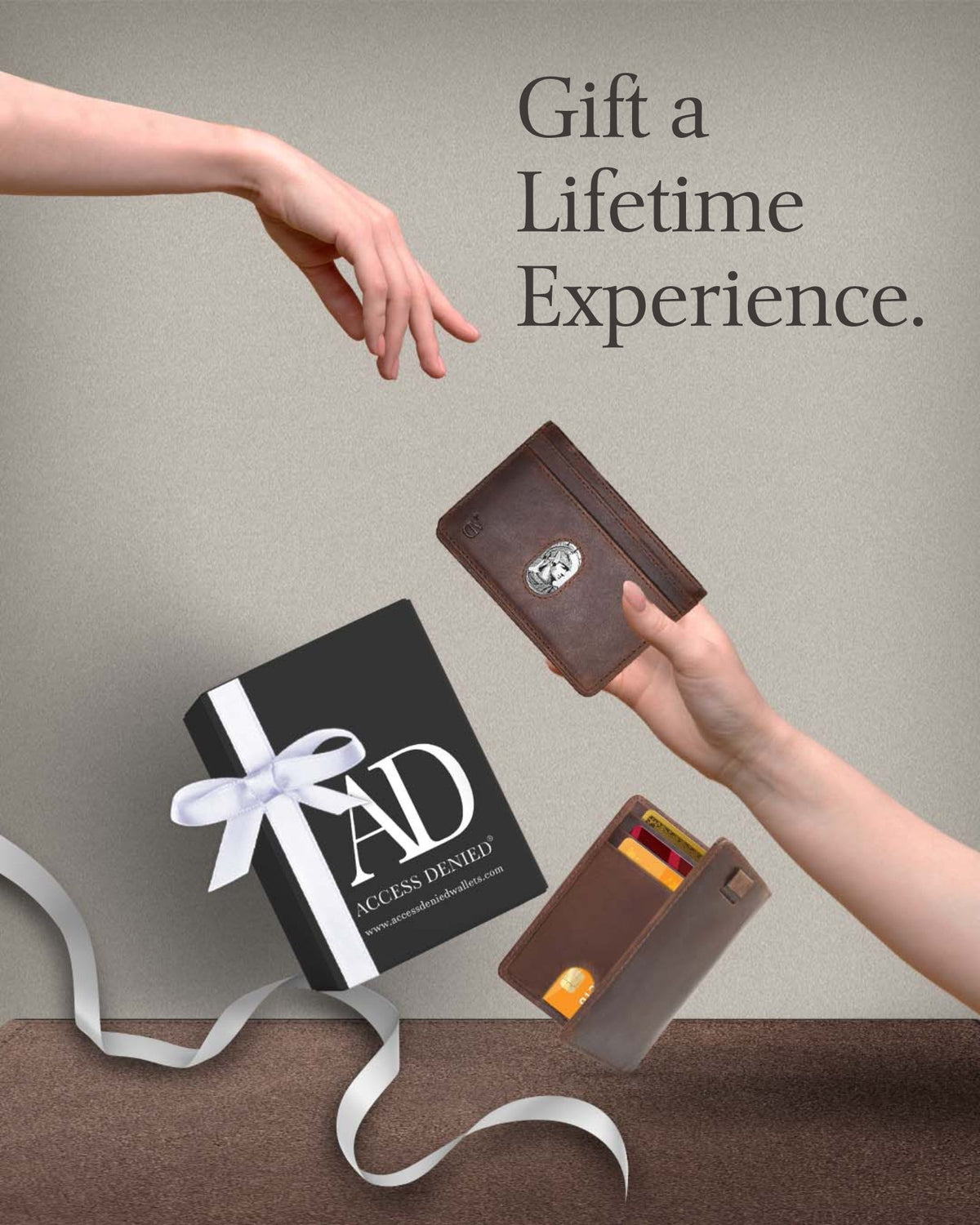 Genuine Leather Slim Bifold Wallet – Pull-Strap Card Access, RFID Blocking