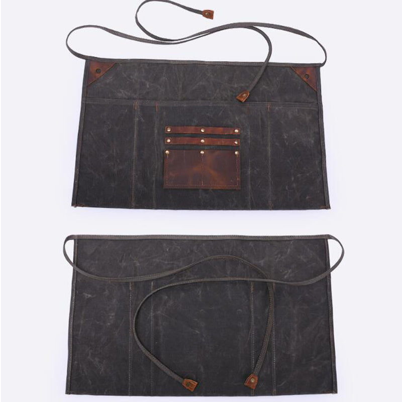 Waxed Canvas Gardening Apron Multifunction Craftsman Apron Retro Waterproof Apron YD5790