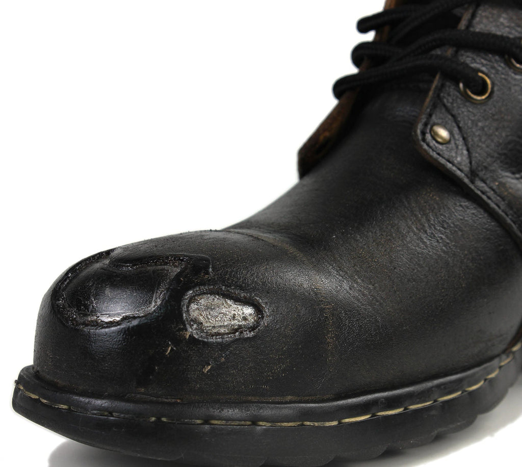 OSSTONE Moto Boots for Men Vintage Zipper-up Retro Leather Chukka Boots Distressed Rock n roll Bike Shoes Punk Boots OS-6015-3-E