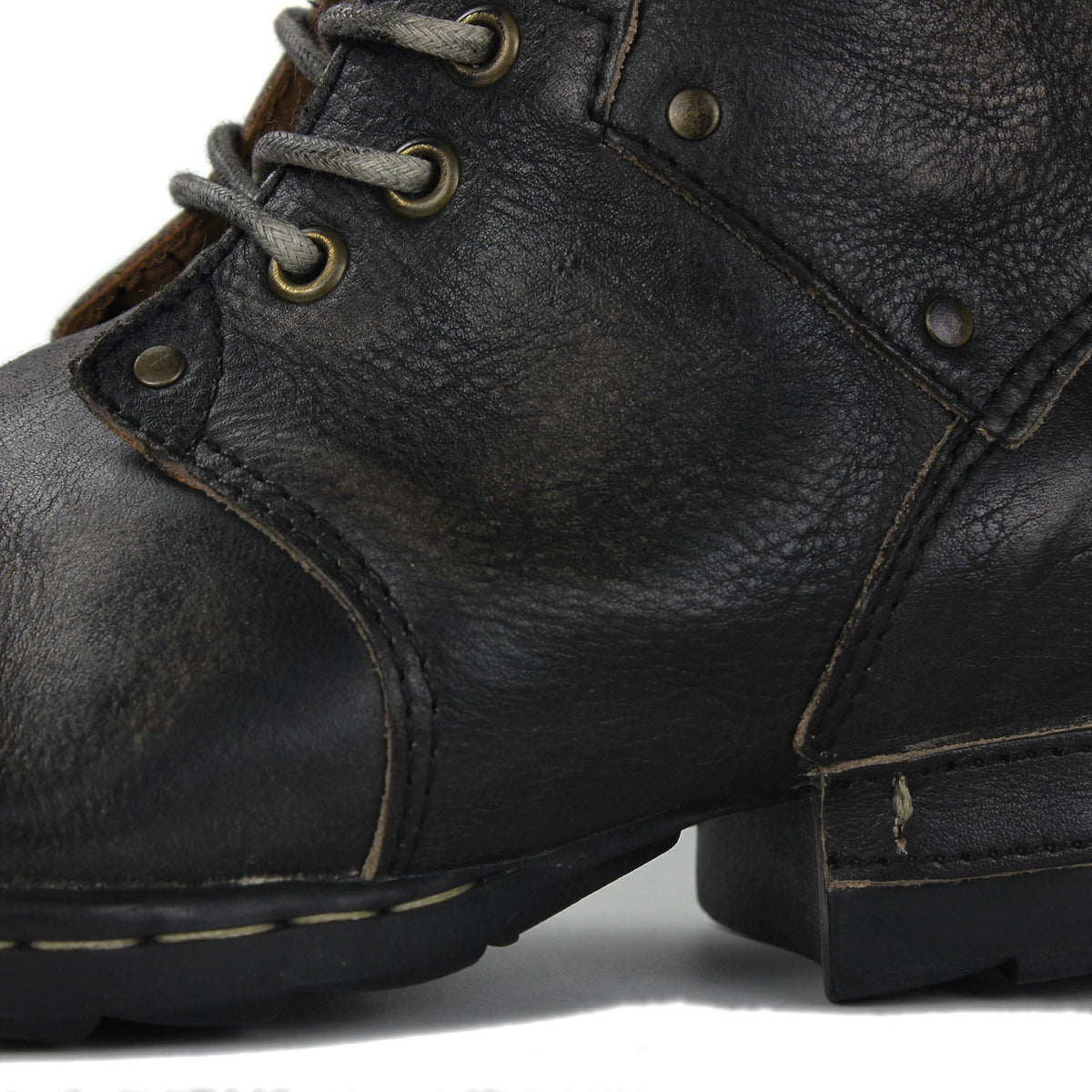 OSSTONE Moto Boots for Men Vintage Zipper-up Retro Leather Chukka Boots Distressed Rock n roll Bike Shoes Punk Boots OS-6015-3-B-D