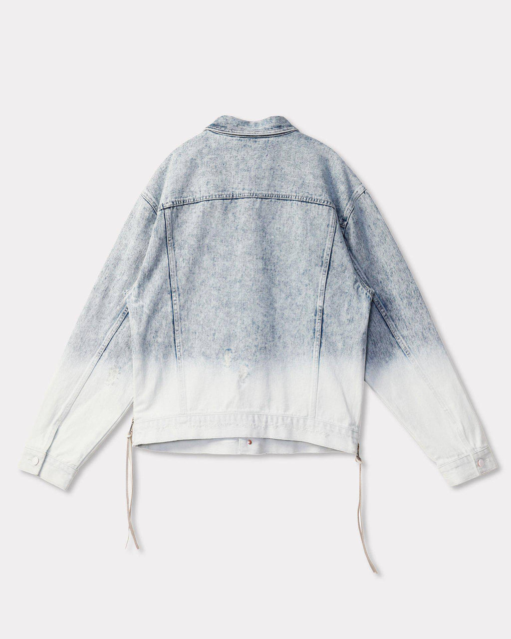 Men's Denim Trucker Jacket with Ombre Bleaching - Konus Brand