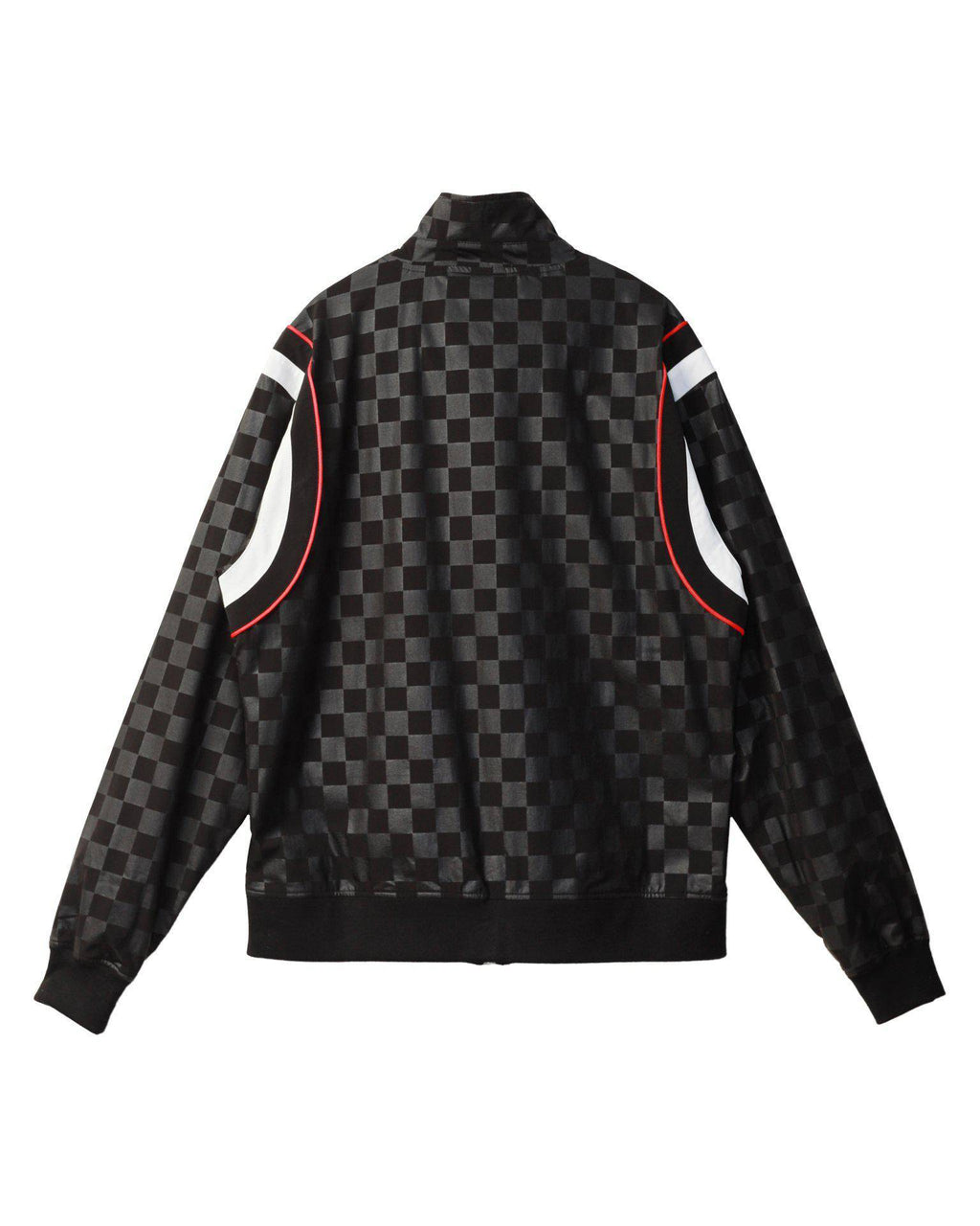 Men's Tonal Checker Windbreaker Jacket in Black - Konus Brand