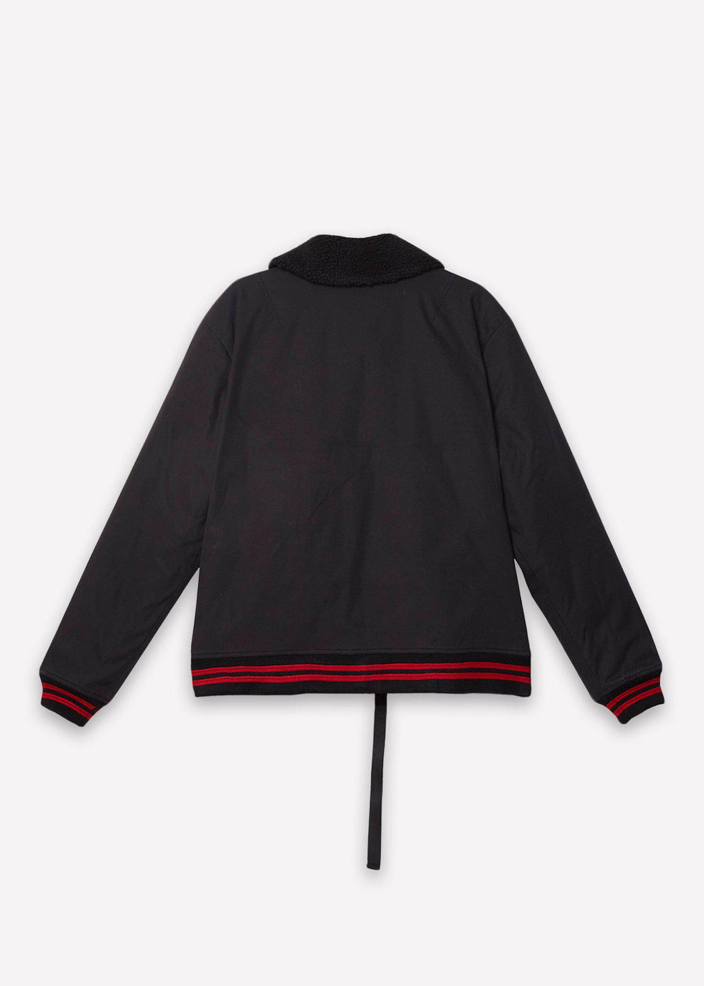Men's Sherpa Collar MA2 Bomber Jacket in Black - Konus Brand