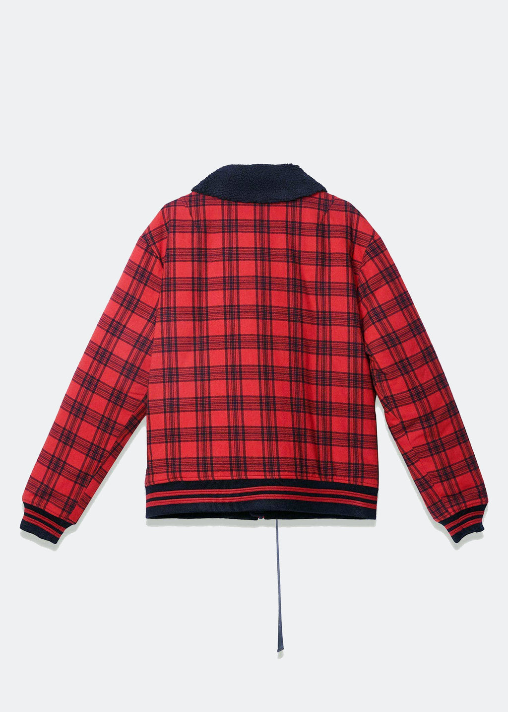 Men's Sherpa Collar MA2 Bomber Jacket in Red - Konus Brand