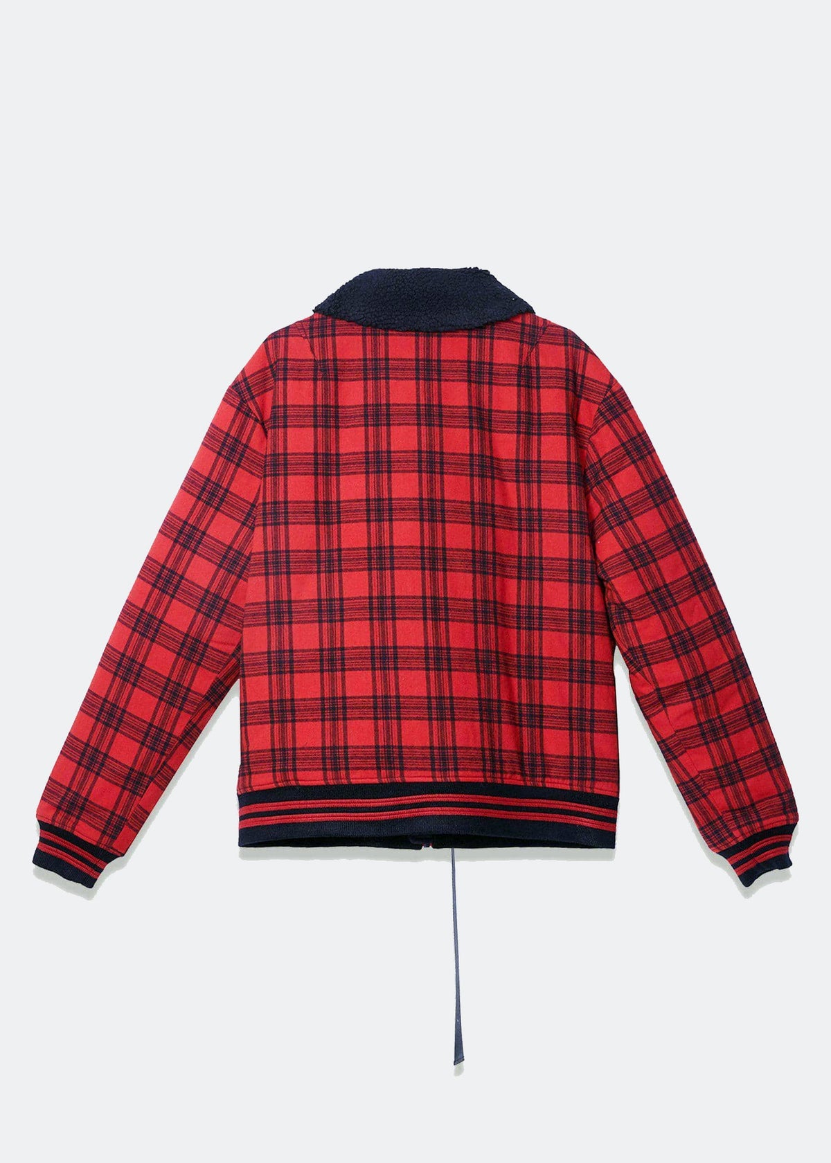 Men's Sherpa Collar MA2 Bomber Jacket in Red - Konus Brand