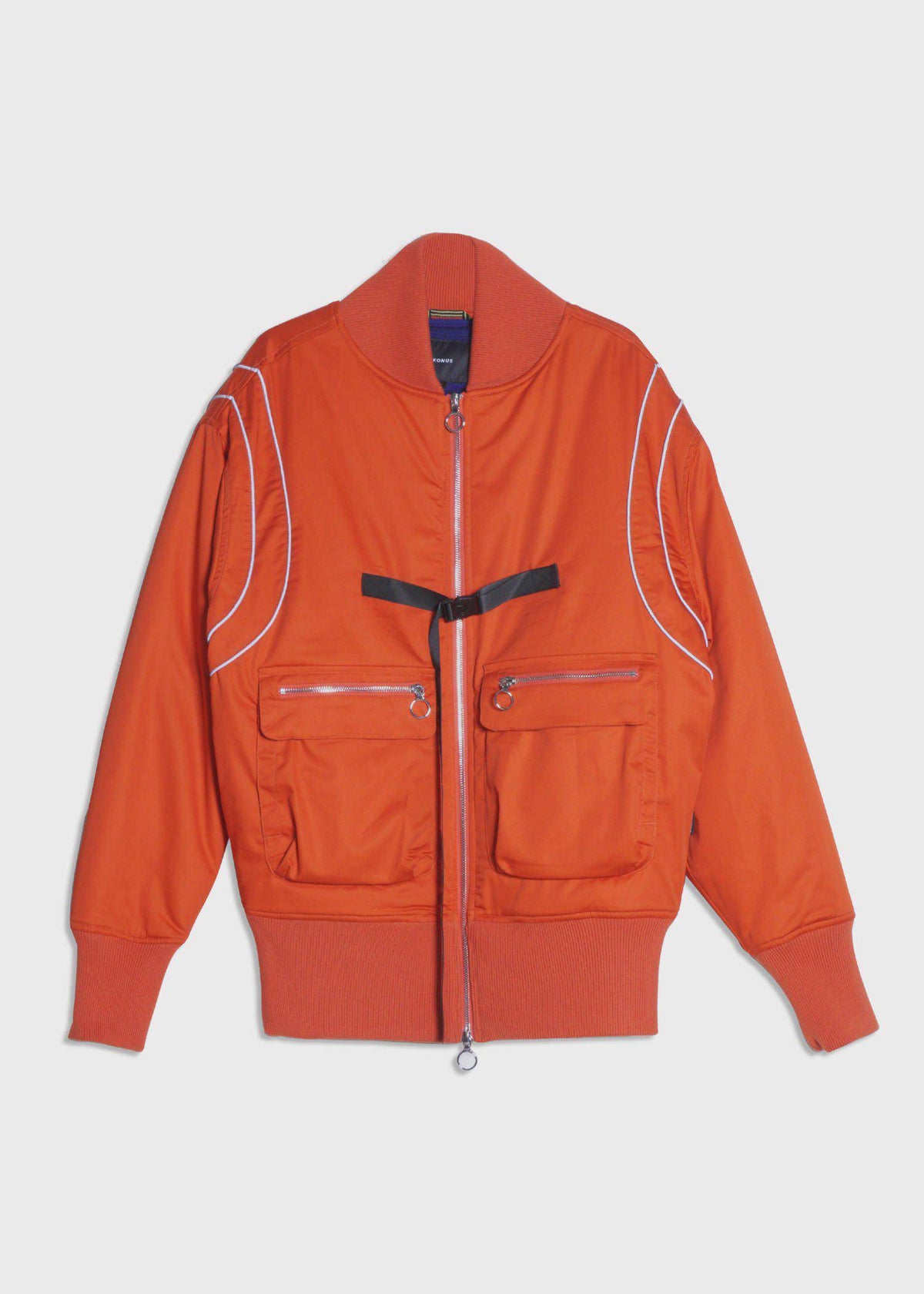 Men's Oversize Bomber Jacket in Orange - Konus Brand