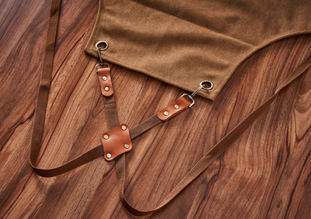 Custom Canvas Apron with Pockets, Personalized Embroidered BBQ, Kitchen, Barista and Workshop Apron