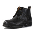 OSSTONE Moto Boots for Men Vintage Zipper-up Retro Leather Chukka Boots Distressed Rock n roll Bike Shoes Punk Boots OS-6015-3-E