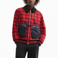 Men's Sherpa Collar MA2 Bomber Jacket in Red - Konus Brand